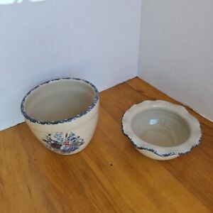 Home & Garden Party Stoneware Bowl Pair. Wildflowers Approx 4