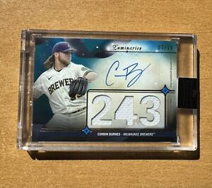 2023 Topps Luminaries Corbin Burnes Patch Auto /10 On Card Brewers Orioles MLB