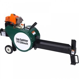 Double Flywheel Electric Gas Log Splitter 7-Ton Compact with Auto Return US