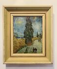 Vincent Van Gogh Vtg Giclee Road With Cypress & Star Lithograph Framed