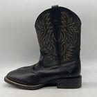 Ariat Mens Black Leather Waterproof Square Toe Pull On Western Boots Size 12 D