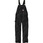 NWT Carhartt Men's Duck Bib Unlined Overalls Workwear Black $140 32x32 R01 GG108