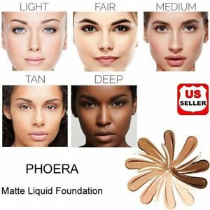 PHOERA Foundation Makeup Full Coverage Fast Base Brighten long-lasting Shade US