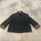 Akris Cashmere Jacket Womens Sz 12 Black Double Breasted Short Casual Chic