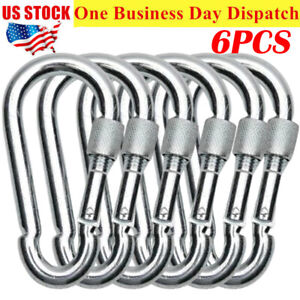 2 inch spring snap hook stainless steel carabiner 6 pieces