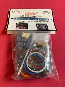 1/25 Model Car Engine Detail Kit Spark Plug Wire Braided Line 3D Parts Cables