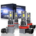 For Peterbilt 579 587 Trucks Light Blue 8000K 9005 H11 Hi/Lo LED Headlight Bulbs