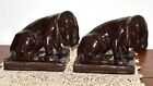 Rookwood 1929 Pair Vintage Brown Hound Dog Bookends glossy finish 2998