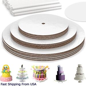Cake Tower Boards Kit - 10 Inch, 8 Inch, 6 Inch Cardboard Parchment Paper 125 PC