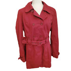 GUC Ann Taylor LOFT Red Belted Trench Coat - Size 14/Large