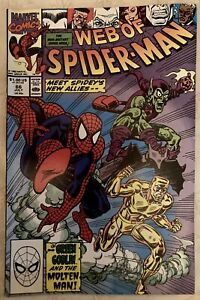 Web of Spider-Man #66 Marvel Comics Green Goblin & Molten Man 1990 - HIGH GRADE