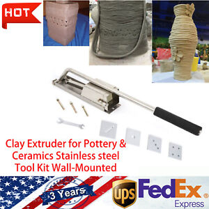Clay Extruder for Pottery & Ceramics Stainless steel Tool Kit Wall-Mounted USA