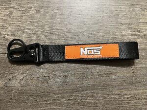 New Nos Black Keychain Wrist Lanyard With Metal Key ring hook Strap
