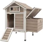 PetsCosset Chicken Coop Outdoor Wooden Backyard Hen House With Nesting Box&Legs