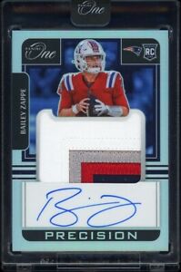 Bailey Zappe 2022 Panini One #316 Precision Pirzm Rookie Patch Auto /99 Sealed