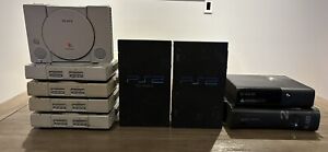 Console lot for parts or repair Ps1, Ps2, & Xbox AS-IS