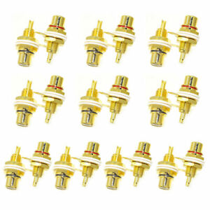 20 Pcs RCA Female Chassis Panel Mount Jack Socket Connector 24K Gold Plated USA