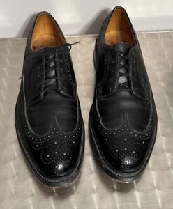 Florsheim Imperial Vtg V Cleat Longwing Black Leather Men's Shoes Size 12 D.