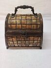 Hinged Rattan & Wood Style Chest, Purse Size