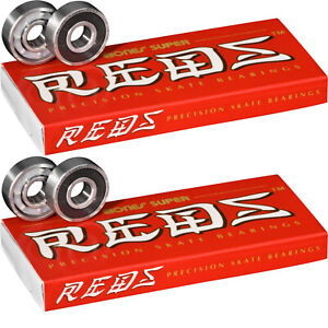 BONES SUPER REDS BEARINGS 2-PACKS (16pcs) Skateboard Longboard POWELL