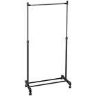 Heavy Duty Clothes Hanger Rolling Garment Single Hanging Rack Save Space Stands