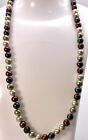 14K Gold multi color south sea tahitian pearl Necklace 17