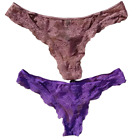 Lot Of 2 Victoria's Secret Med Matching Floral Lace Very Sexy Thong Panties