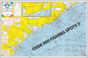 F131 Gulf of Mexico Offshore Waterproof Fishing Map With GPS Numbers