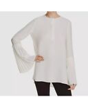 lafayette 148 new york Women's Pleated Bell Sleeves  100% Silk Size: XL