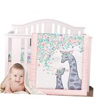 Baby Girl Crib Bedding Sets Crib Set for Girls Mini Floral Pink Giraffe