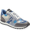 New Valentino Garavani Camouflage Camo Men Rockrunner Sneakers Shoe Blue 12 $795