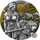 Valkyries Solveig 2 oz high relief silver coin antiqued Germania 2024