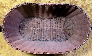 antique kidney shape wicker basket 18