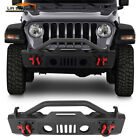 Black Offroad Stubby Front Bumper w/Winch Seat For Jeep Wrangler JK/JL 2007-2021 (For: Jeep Gladiator Rubicon)