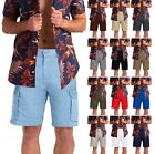 Mens Cargo Half Pants Relaxed Cotton 6 Pockets Flat Front Casual Chino Shorts