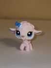 Littlest Pet Shop~#1195~Lamb Sheep~Pink~Blue Bow~Blue Dot Eyes