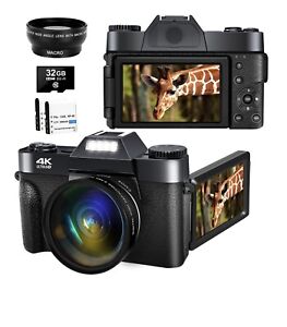 4K Digital Vlogging Camera for YouTube 4k Camcorder HD 1080P 48MP Video Camera