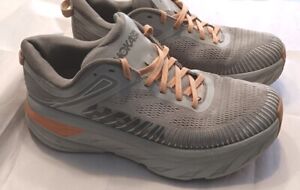 Hoka One One Bondi 7 Women's Running Shoes Size 10 Gray Harbor Mist/Sharkskin