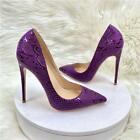 Women Sexy Pumps Pointed Toe PU Leather High Heels Stilettos Party Prom Shoes