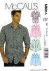 McCall 6044 Men's Long Short Sleeve Shirt Casual Western SM-XXXl Sewing Pattern