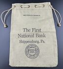 Vintage Canvas Bank Bag The First National Bank Shippensburg Pennsylvania