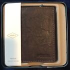 Fossil ML3289200 Mens Brown Genuine Leather Ingram Trifold Wallet