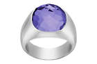 Swarovski Dot Rhodium Plated Purple Crystal Womens Ring Size 7 / 55 - 5158366