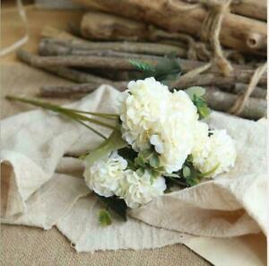 10 Heads Artificial Silk Hydrangea Fake Flowers Bouquet Bunch Wedding Home Decor