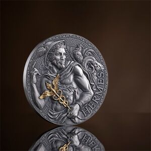 Hermes The Great Greek Mythology 3 oz Antique finish Silver Coin Cameroon 2023