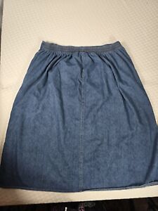 Venezia Jeans Maxi Skirt Womens Size 26/28 Blue Denim Pockets Side Slits Vintage