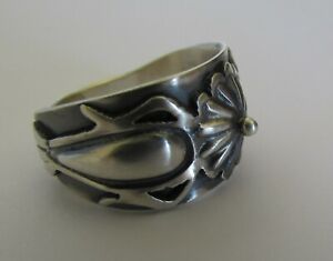 Native American Silver Handmade Fred Harvey Style Ring By Bobby Platero Sizes 8