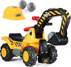Toy Tractors for Kids Ride on Excavator - Music Sounds Digger Scooter Bulldozer