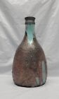 Large Raku Pottery Bottle Vase Signed 12.5 Inch #5750