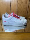 NIKE AIR FORCE 1 SUPREME Men’s White Low Top Sneakers Size 13 CU9225-100 Red